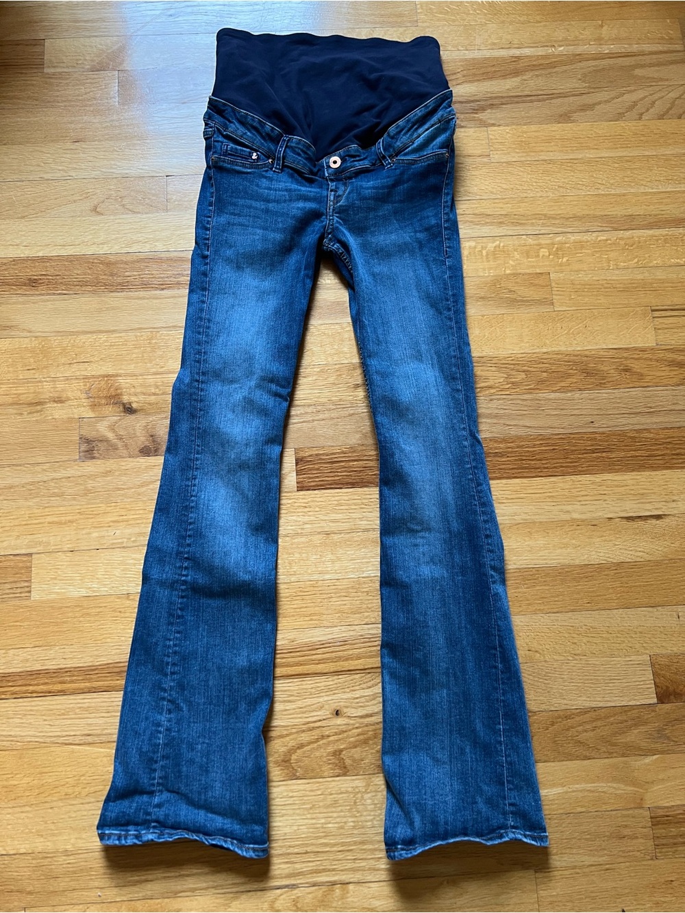 &Denim Blue Maternity Bootcut High Rib size 6